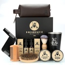 Kit de barba presentes para homens, presentes de aniversário do dia do pai para homens pai ele, grooming & aparar ferramenta conjunto completo, Kit de cuidados de barba com 2 óleo de crescimento de barba/Balm/Brush/Comb/Shaving Soap/Cup &Storage Bag