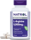 Natrol L-Arginina 5.000 mg, Suplemento dietético para a saúde dos homens, Suplemento L-Arginina, 90 comprimidos, fornecimento de 18 dias