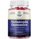 Melatonina 5mg Natural - Gelatina Free e Halal Melatonina Gummies 5mg Suplemento de sono para adultos - Berry Sleep Gummies para adultos cair mais rápido com sabores naturais e cores 60ct