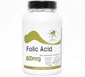 Ácido Fólico 800mcg ~ 200 Cápsulas - Sem Aditivos ~ Suplementos de Natureza