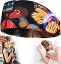 LC-dolida Auscultadores para sono Headband Bluetooth 5.4, Esportivos fones de ouvido sem fio com alto-falante Microphone USB C para mulheres a dormir dom treino Jogging Yoga Insónia Travel Meditação, Borboleta