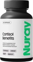 Nuray Cortisol Benefícios Suplemento - Suporte Adrenal com Rhodiola Rosea Suplemento, Ashwaghanda - Sem glúten, Vegetariano, Promove Energia - 60 Cápsulas