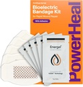 Kit de bandagem bioeléctrica PowerHeal para cuidados de feridas e cura rápida – 3 camadas w/Bioelectric Pad, Absorvente Pad, Adesive + Wound Hydrogel – para cortes, abrasões, bolhas, queimaduras – 5-Pack, 2,3" x 3,5"