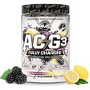 PMD Sports ACG3 Totalmente Charged - Electrificante Pré Treino Pó - Alta Energia e Bomba Pré- Treino para Homens e Mulheres para Maximizar Foco, Endurance & Desempenho - BlackBerry Limonada (30-60 Servões)