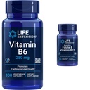 Vida Extensão Vitamina B6 250 mg, 100 Cápsulas Vegetarianas & Folato & Vitamina B12, Cápsulas Vegetarianas, Branco, 90 Contagem