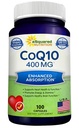 aSquared Nutrition CoQ10 (Força máxima de 400mg, 100 Cápsulas Veggie) - Coenzima de alta absorção Q10 Pó - Comprimidos Suplemento Ubiquinona, Extra Antioxidante CO Q-10 Comprimidos de Vitamina Enzima, Coq 10 400 mg