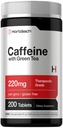 Horbäach Caffeine Pills 200mg com chá verde 200 Tablets