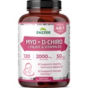 Myo e D-Chiro Inositol Supplement for Women - Suplemento de Fertilidade para Mulheres com Ideal 40:1 Razão Myo & D-Chiro Inositol D3 & Metilfolato Ovarian Support Vitaminas - ISO Lab Tested (30 Servings)