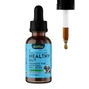 Essenciais animais Gut saudável - Prebiótico de ervas para cães e gatos, Mistura de saúde de tripas, Fórmula de ervas, Ervas de grau humano orgânico, Recomendado veterinário, Tônico líquido - 2 Fl Oz