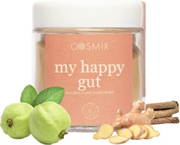 cosmix minha gut feliz, para melhor digestão, Bloating & Global Gut Saúde, Natural, mistura de superalimentos baseada em plantas, faz até 40 Servings, Adicionado açúcar, Vegan 50 G (Pacote de 1) Brown