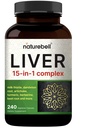 Fígado 15-em-1 Complexo, 240 Cápsulas Veggie - Herbal & Minerais Mistura - Cardo de Leite, Raíz de Dente-de-Leão, Alcachofra, Óleo de Groselha Negra, Açafrão, Chicória, Zinco, Colina, & More