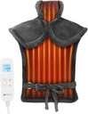CooCoCo Heating Pad para alívio da dor nas costas, presentes de aniversário para o pai mãe homens, FSA itens elegíveis, almofada de calor elétrica para ombros de pescoço, Auto Off, aquecimento úmido, 24"x33", 10ft Cord, cinza