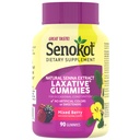 Suplemento dietético Senokot pastilhas laxantes, extrato natural de sena, gentil, alívio overnight de constipação ocasional, sabor misto de Berry, 90 contagem