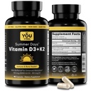 Vitamina D3 + K2 - Absorção Máxima, 5000 UI D3 & 100 mcg K2 MK-7 (Menaquinona-7) com BioPerine - Suporte Osso, Coração e Imune - Não-GMO, Glúten Livre, Soja Grátis - 90 Cápsulas - Suplemento Diário