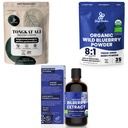 Pó de Selva Ultimate Men's Health & Wellness Bundle: 5oz Tongkat Ali Powder, 5oz Wild Blueberry Powder & 3.4oz Organic Bilberry Liquid Extract - Suplementos Premium para unidade, paixão, visão
