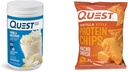 Quest Baunilha Milkshake Protein Powder, 24g Protein, 1.6lb + Quest Nacho Cheese Tortilla Style Protein Chips, 18g Protein, Pack of 12