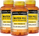 Pílula de Água Natural Mason com Potássio e Cálcio - Suporta Balanço Fluido, Ajuda a aliviar o inchaço e inchaço, Suplemento Diurético Natural, 90 Comprimidos (Pacote de 3)