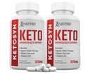 (2 Pack) Ketosyn Keto ACV Pills 1275MG Keto Support Blend Cápsula alternativa para Keto ACV Gummies Formulado com Apple Cider Vinagre Extra Virgem Olive Oil Powder Green Tea Folha 120 Cápsulas