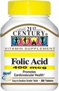 Ácido Fólico do Século XXI 400 mcg Comprimidos, 250-Count (Pacote de 2)