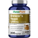 NusaPure Brewers Levedura 1000mg 200 bonés vegetarianos (Não-GMO, Vegan)