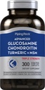 Piping Rock Glucosamine Chondroitin HSH Açafrão 300 Caplets Suplemento para Mulheres e Homens □ Advanced Triple Strength Complex