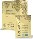 Truvani Vegan proteína de ervilha em pó de banana Canela de 20g de proteína baseada em plantas orgânicas de serviço único Pacotes de viagem de 10 Servings