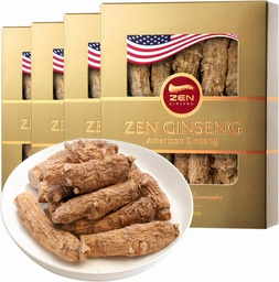 4 Caixas de Premium Large American Ginseng Root (4 onças por caixa) - Non-GMO, Gluten Free Wisconsin Ginseng. Aumenta a imunidade, energia e resistência para homens e mulheres