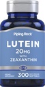 Piping Rock Lutein e Zeaxantina Suplemento □ 20 mg ~ 300 Softgels