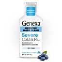 Genexa Clean Cold & Flu Alívio, Direcção Livre, 0% Aditivos Artificiais, Medicina Diurna Severa para Dor Corporal, Tosse, Frio e Gripe, Cefaleia, Febre, Congestão do Peito, Aroma de Amora Orgânica, 6 fl oz