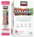 Fator de força Colágeno Impulsionando Superalimentos com Biotina, Ácido Hialurônico, Bambu e Cabelo, Pele e unhas Vitaminas, Fortalecedor de unhas e Suplemento de pele, Sabor de frutas tropicais, 20 Stick Packs