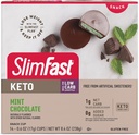 SlimFast Keto Fat Bomb Snack Cup, Chocolate de hortelã, Keto Snacks para perda de peso, Baixo Carb com 0g adicionado de açúcar, 14 caixa de contagem (Packaging May Vary)