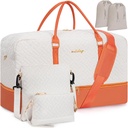 Bolsa Weekender para Mulheres, Conjunto de 5 Pcs Continue Overnight Bag, 23" Bolsa Duffel de viagem com compartimento de sapatos impermeável