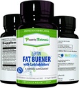 Power By Naturals: Leptin queimador de gordura com Bloqueador de carboidratos - 60 cápsulas sem glúten, comprimidos de dieta de perda de peso de leptina, queimador de gordura eficiente, suppressor de apetite