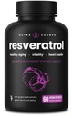 NutraChamps Resveratrol Suplemento, Fórmula de força extra para envelhecimento saudável, Suporte imunológico, 60 Cápsulas Vegan com Trans-Resveratrol, Folha de chá verde, Acai Berry & Extrato de sementes de uva