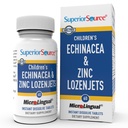Fonte Superior Echinacea & Zinc Lozenjets - Suporte Immune de Ervas para Crianças - Não-GMO & Gluten-Free - Pimenta - 60 Comprimidos Dissolváveis MicroLinguais