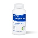 MAJOR Simethicone Gas Relief 80 mg - Anti Flatulência, Bloating e Gás Pressure Aid - 100 comprimidos mastigáveis (1 embalagem)