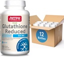 Jarrow Fórmulas Glutationa Reduzida 500 mg- 120 Cápsulas Veggie- Antioxidante Intracelular- Qualidade Suplementos Glutationa- Suporta Reciclagem de Vitaminas C & E- Não-GMO- Gluten Free- Vegan, 12 Embalagens