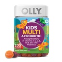 OLLY Kids Multivitamin & Probiótico Gummy, Suporte Digestivo, Vitaminas A, D, C, E, B, Zinco, Suplemento Chewable, Berry Flavored, Fornecimento de 50 dias - 100 contagem