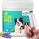 Limpador de ouvido do cão - Tratamento de infecção do ouvido do cão rápido alívio de coceira e inflamação do ouvido, Toalhas de ouvido do gato gentilmente remover Ear Wax Depris e fedorenta (50 Pcs, Lavanda)