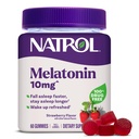 Natrol 10mg pastilhas de melatonina, suporte para o sono para adultos, suplementos de melatonina para dormir, 60 gomas de morango-Flavored, suprimentos de 30 dias