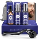Kit de presente de barba - Óleo,Lava,Condicionador, Rolo (comprimento necessário: 0.25mm) para barba, saco de armazenamento, Presentes de bigode definido para namorado Marido Pais pai ele