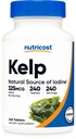 Comprimidos de Nutricost Kelp, 325mcg de Iodo, 240 Comprimidos - Não-GMO, Sem glúten