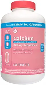 Marca de Membro 600mg de cálcio com vitamina D-3 600Tablets