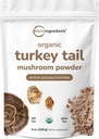 Micro Ingredientes Organic Turkey Tail Mushroom Powder (50: 1 Extract), 8 Onça, congelado seco com polissacarídeos ativos, Suporta Imune Response & Cellular Level, Pet Friendly