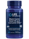 Extensão de vida Black Cumin Seed Oil e Curcumin Elite, Black Cumin, Extrato de Açafrão, Imune Health Support, alta biodisponibilidade, Saúde Corpo inteiro, Glúten Livre, Não-GMO, 60 softgels