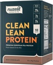Nuzest - Pó de proteína de ervilha - Clean Lean Protein, Premium Vegan Plant Based Protein Powder, Dairy Free, Gluten Free, GMO Free, Protein Shake, Chocolate rico, 0,9 onças, (Pacote de 10)