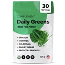 Complemento Verdes Diários Pó, Super Verdes Pó Superalimento- Alimentos integrais, Pó de chlorela orgânica, Juice de grama de cevada em pó, Broccoli Sprouts- Imune Support, Saúde do cérebro, Detox de metal- 30 Servings