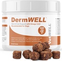VetWELL Omega 3 Suplemento para cães com óleo de Krill Antártico, Astaxantina, Omega 3 6 9, EPA, DHA para pele incrível e casaco (60 Conde)