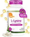 Zahler L-Lysine 500mg, Suplemento L-Lysine de forma livre, Kosher 60 Cápsulas