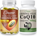 CoQ10 lipossomal 800mg 1PCS Bundle com Ubiquinol CoQ10 600 MG Softgels com Omega-3 & Shilajit & PQQ 1PCS